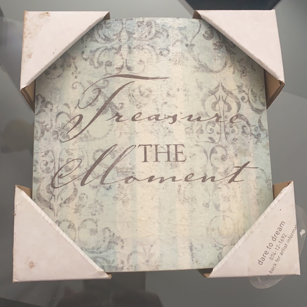 NEW in box 6”x6” Treasure the Moment wall decor